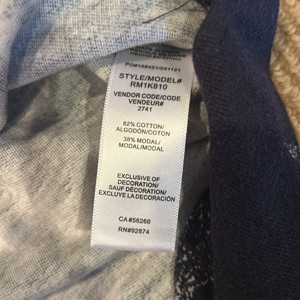 NWT SPLENDID heritage terry navy and white Star Patterned top size medium - Picture 7 of 11